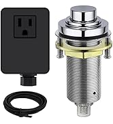 SINKINGDOM SinkTop Air Switch Kit (Long Full Brass Button) for Garbage Disposal, Cordless Chrome