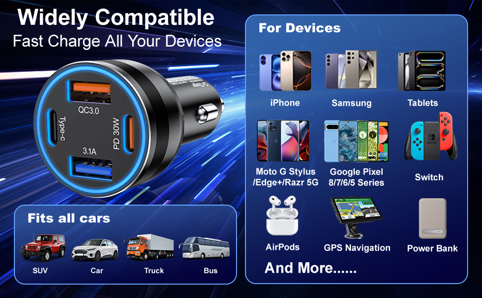 usb c fast car charger