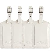 4 Pack Leather Luggage Travel Bag Tags by Travelambo