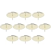 Toddmomy 10Pcs Metal Pillar Candle Plate Candle Fixing Holder Stand Metal Candle Holder Plates Te...