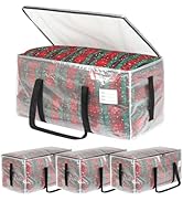 VTSVTS 4 Pack Clear Moving Bags with Clear Window, Storage Bags with Full Wrap Carrying Handles &amp;...