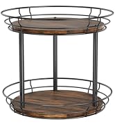 LAMU 10'' Lazy Susan Turntable Organizer, 2 Tier Round Rotating Spice Rack Organization for Kitch...