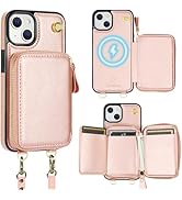 Bocasal for MagSafe Crossbody Wallet Case Compatible with iPhone 14 iPhone 13, RFID Blocking Prot...