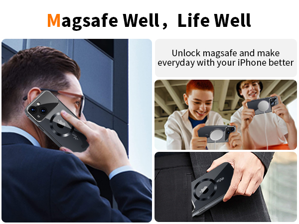 iphone 14 promax phone case magsafe magnetic 360°full body protection with privacy screen