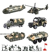 OTONOPI Military Vehicle Set Assorted Army Model Car Helicopter Submarine Tank Armored Car Panzer...