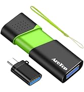 AreTop 64GB Flash Drive with Type C Adapter, Retractable USB 3.0 Thumb Drive Multicolor USB Drive...