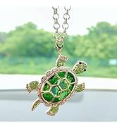 Bling Turtle Rear View Mirror Accessories Car Decor, Cute Car Accessories for Women Interior, Spa...