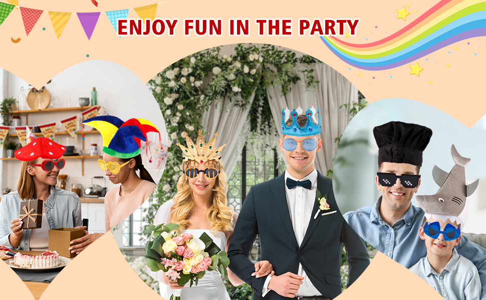 novelty party hats fun party galsses pack
