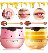 2 Pack Bee Lip Balm Honey Pot, Honey &amp; Strawberry Lip Mask Propolis Lip Mask Moisturizing Hydrati...