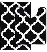 Olanly Bathroom Rugs Set 2 Piece Microfiber Bath Shower Mat and U-Shaped Toilet Rug, Machine Wash...