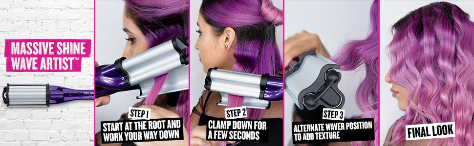 beachy waves, waver, hair waver, hair wavers, bed head; bed head waver, wave artist