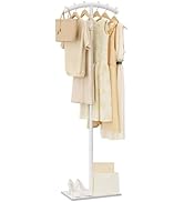 ENUMAIL Arcuate Garment Rack, T-shaped Coat Tree Freestanding, Metal Coat Racks, Natural Stable R...