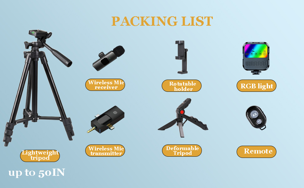 phone tripod with microphone light