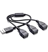 Gavynx USB Splitter 1 in 3 Out, USB 2.0 Y Splitter Cable, Male to 3 Female, Portable USB Hub for ...