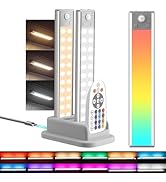 Hopedone Under Cabinet Lights with Charging Station, 24LED Dimmable Rechargeable Motion Sensor Li...