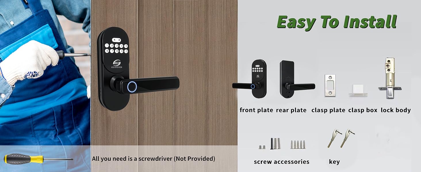keypad door lock with handle