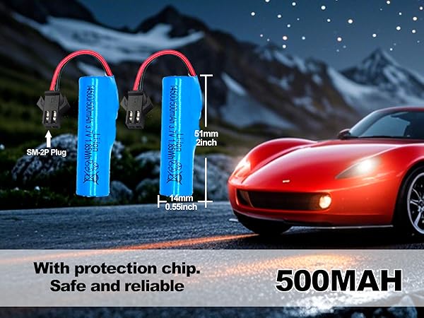 3.7V rechargerable battery 14500 battery RC car battery RC car charger 500ma