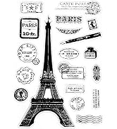 Clear Stamps, Paris Tower Transparent Silicone Clear Rubber Stamp Cling Diary DIY Scrapbooking De...