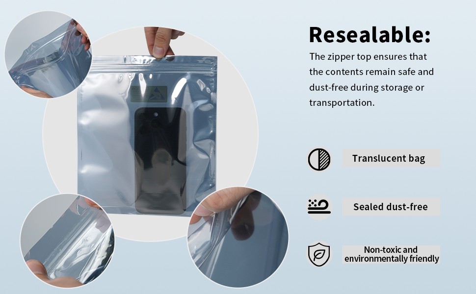 anti-static seal top bag harddrive antistatic case