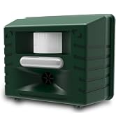 ASPECTEK Yard Sentinel Ultrasonic Animal Repeller with Strobe Light, 3 Mode Motion Sensor Day-Nig...
