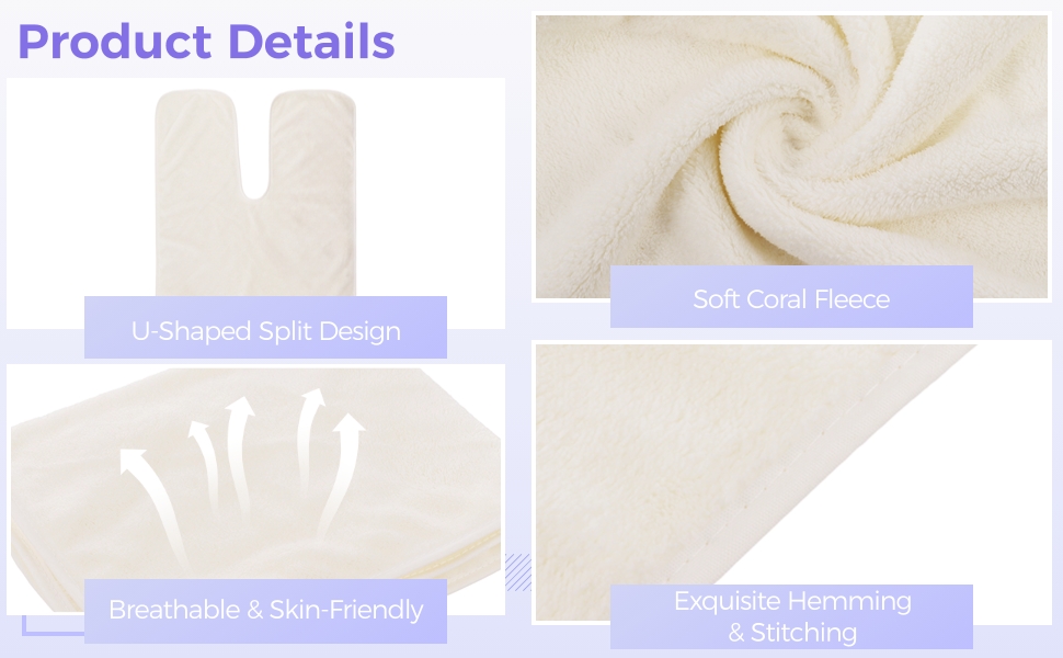 U-Shaped Facial Towels, Facial Towel Split Design, Soft Esthetician Towel, Facial Stem Massage