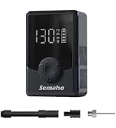 Mini Bike Tire Pump with Gauge, Max 130PSI Electric Bicycle Pump, Fast Inflation Mini Air Pump fo...