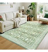 Lessymo 5x7 Washable Area Rug with Non Slip Backing,Soft Boho Indoor Carpets for Living Room Bedr...