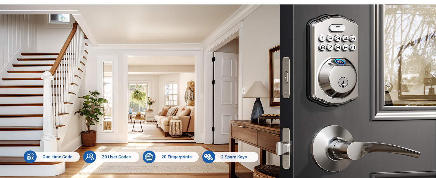 keyless entry door lock deadbolt with handle set