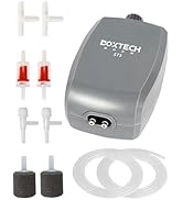 UPETTOOLS Aquarium Air Pump Grey, Fish Tank Air Pump with Accessories Adjustable Dual Outlet Oxyg...