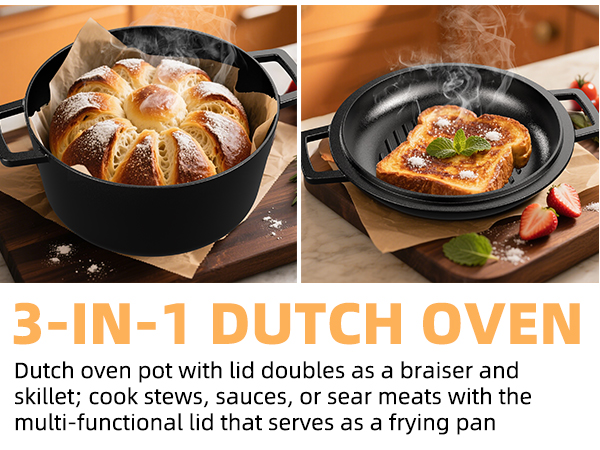 Dutch Oven Pot with Skillet Lid