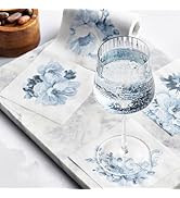 CECI New York X MY DRAP Aeryn Cotton Cocktail Napkins, Single-use or reusable (4.5" x 4.5" - 50 U...