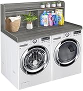 Royxen Laundry Countertop with 20“ Shelf Universal Fit, Washer and Dryer Countertop with Storage ...