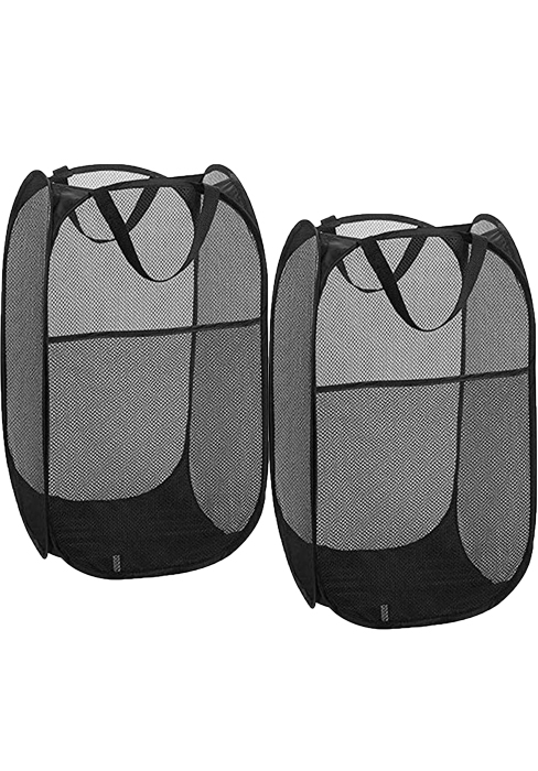 black laundry hamper