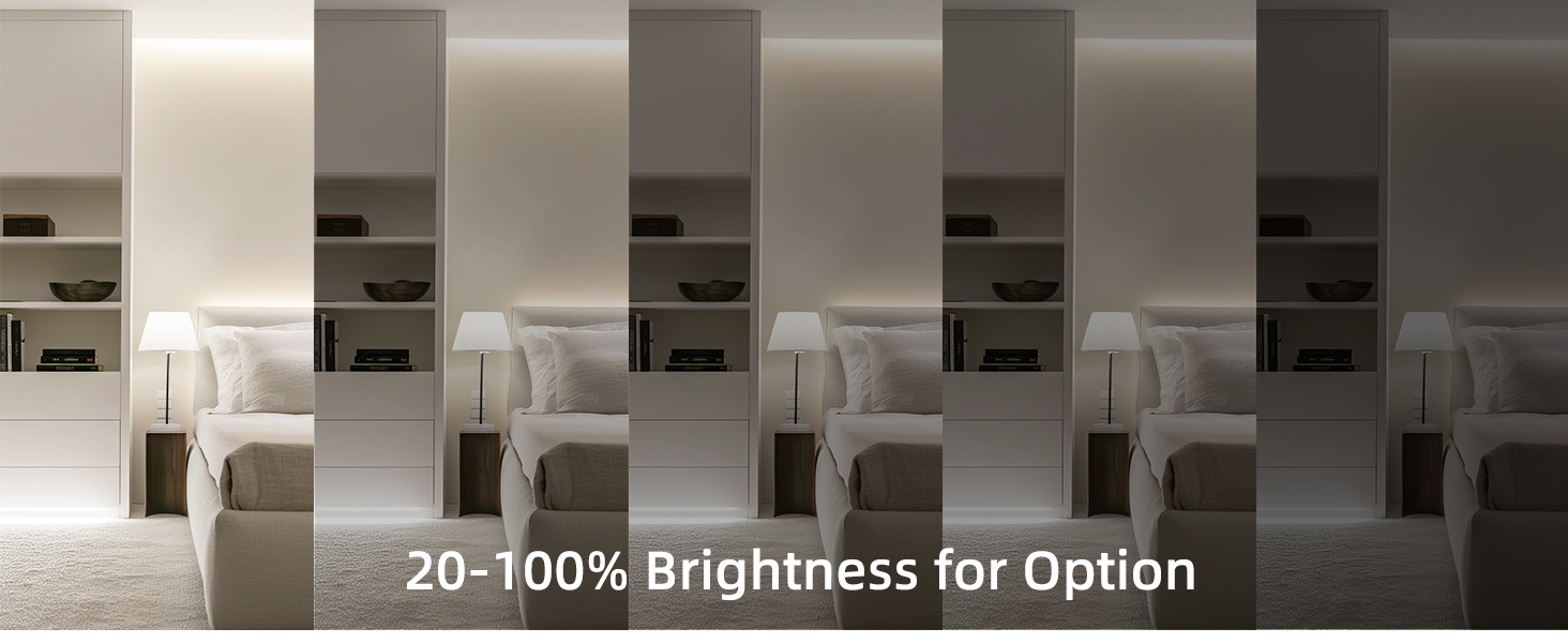 2M LED COB touch dimmer light with light and dark display