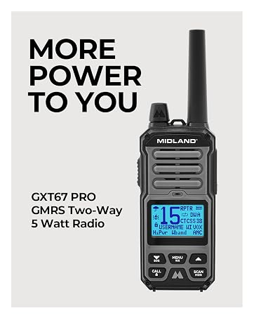 Midland GXT67 Pro GMRS Two-Way 5 Watt Radio
