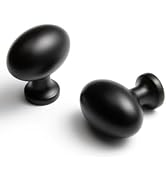 BEILEIOU Oval Matt Black Cabinet Knobs, Zinc Alloy for Drawer Knobs for Dresser Cupboard Wardrobe...