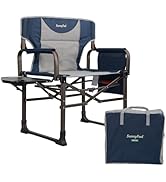 SUNNYFEEL Oversized Camping Directors Chair Blue Portable Folding Chair for Adults Support 600lbs...
