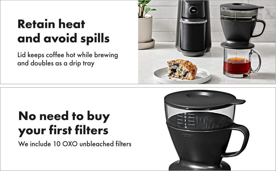 pour-over coffee maker with water tank