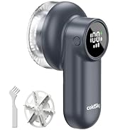 coldSky Rechargeable Fabric Shaver, Lint Shaver with Digital Display, Sweater Shaver with 6-Leaf ...