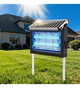 OnBeam Solar Bug Zapper Outdoor, Mosquito Zapper Waterproof Electric Fly Zapper Rechargeable Mosq...