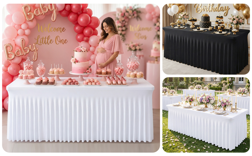 spandex table cloth table skirt