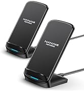 NANAMI Wireless Charger [2 Pack] - 10W Qi-Certified Fast Wireless Charging Stand for iPhone 16/16...