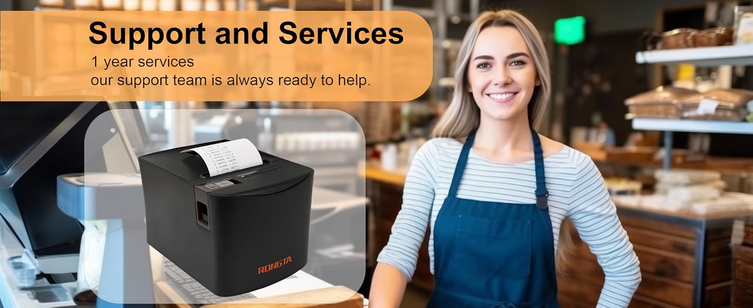 support and service | 1 year warrantty thermal receipt printer