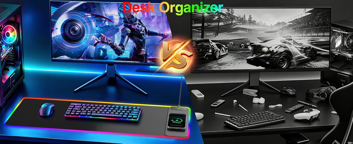 rgb gaming mouse pad with wireless charging