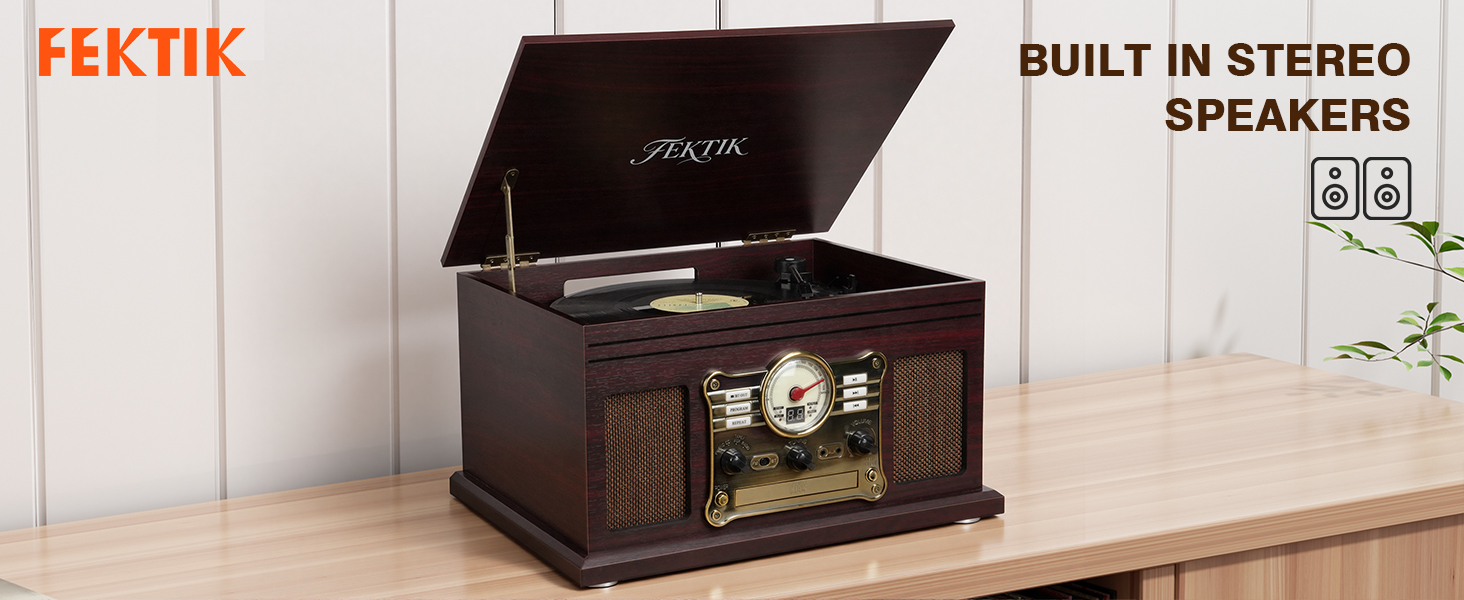 record player with speakers