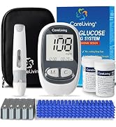 CareLiving MM1100 Blood Glucose Monitor Kit with 100 Test Strips, 100 Lancets, 1 Blood Glucose Me...