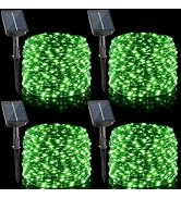 4 Pack Green Solar Fairy Lights Outdoor, 131ft 400 Led Solar String Lights Outdoor Waterproof wit...