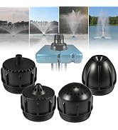 Goldlife Pond Fountain Aerator Nozzle - N3 Nozzle Kit, 4-in-1 Unique Water Flow Modes, Black ABS ...