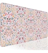 HAOCOO Floral Desk Mat, Cute Desk Pad Mat, Desk Matt for Desktop, Non-Slip Keyboard Mat with Stit...