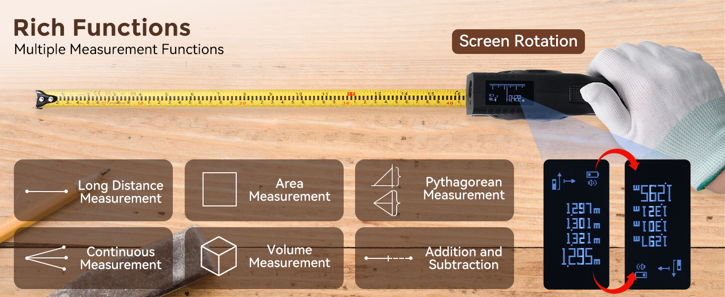 Laser Measuring Tape with Tape Measure